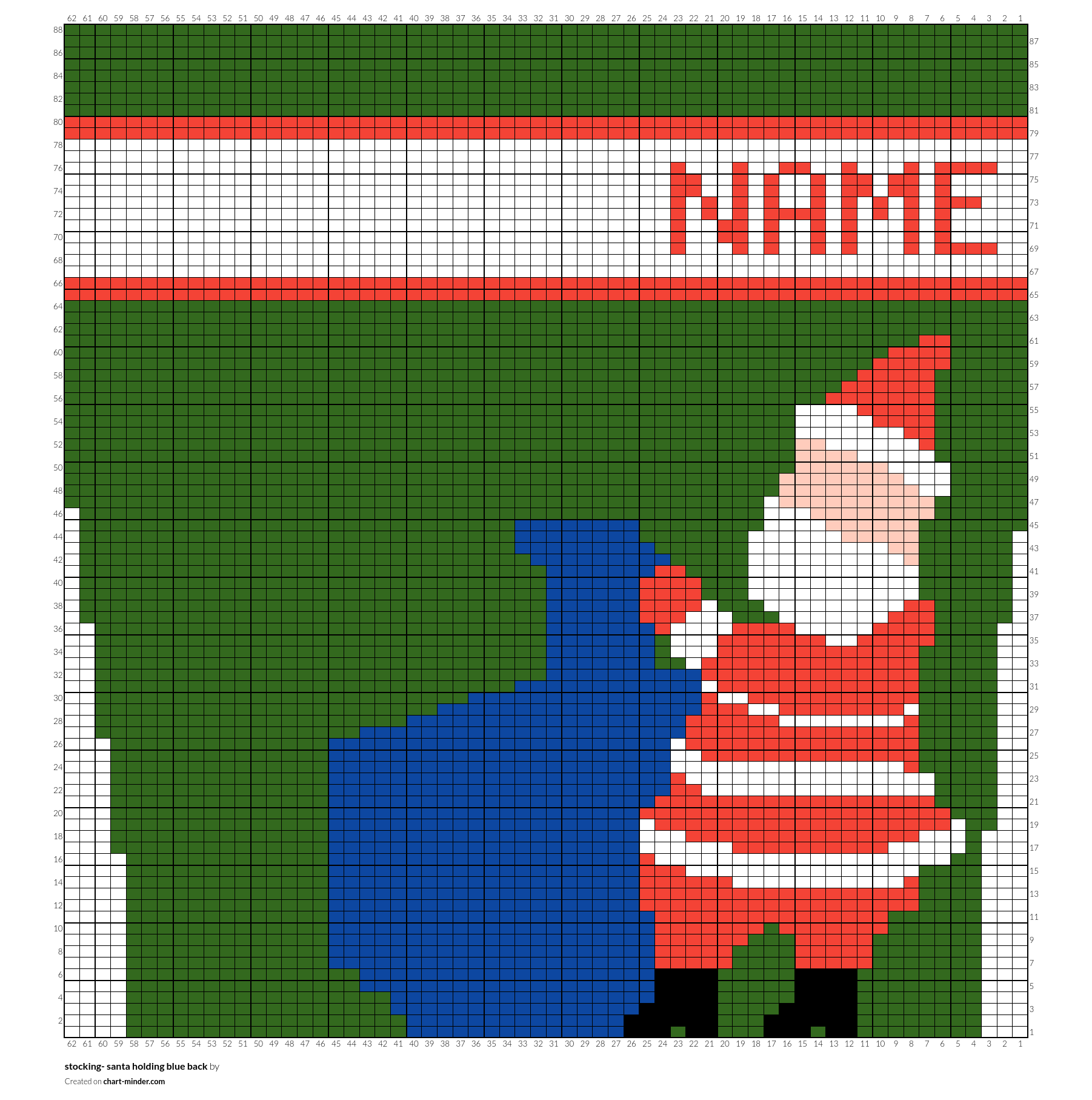 stocking- santa holding blue back