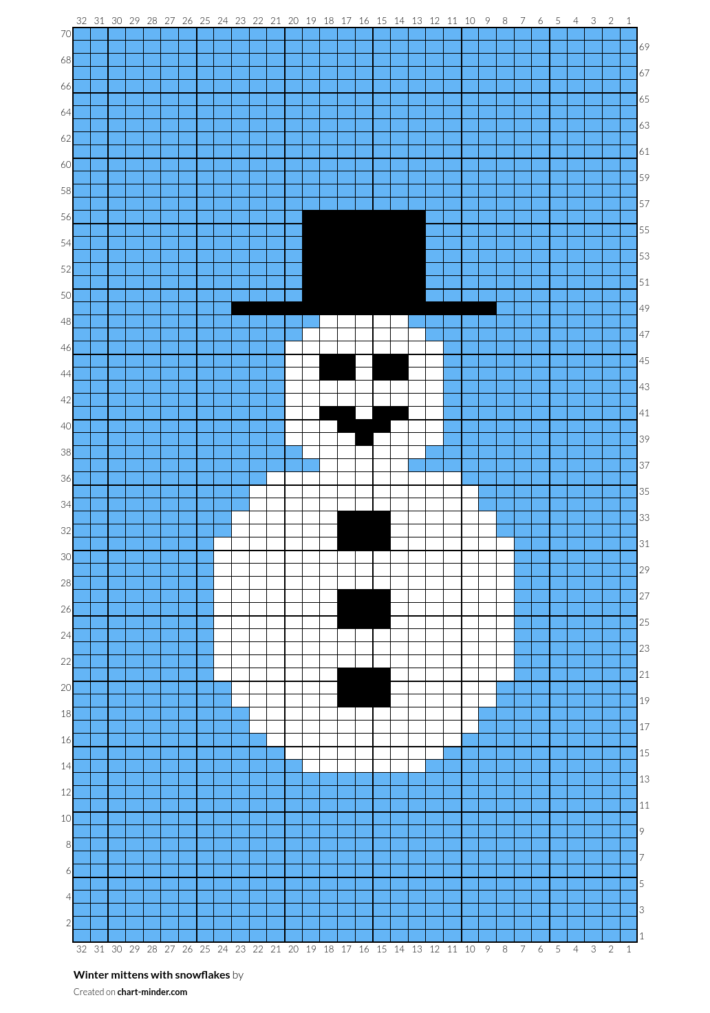 Winter mittens with snowflakes