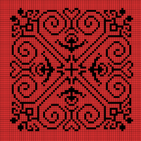 Red Scrolling Hearts