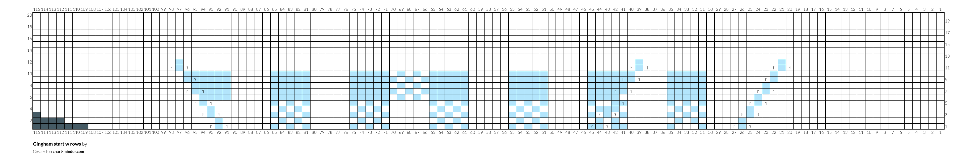 Gingham start w rows