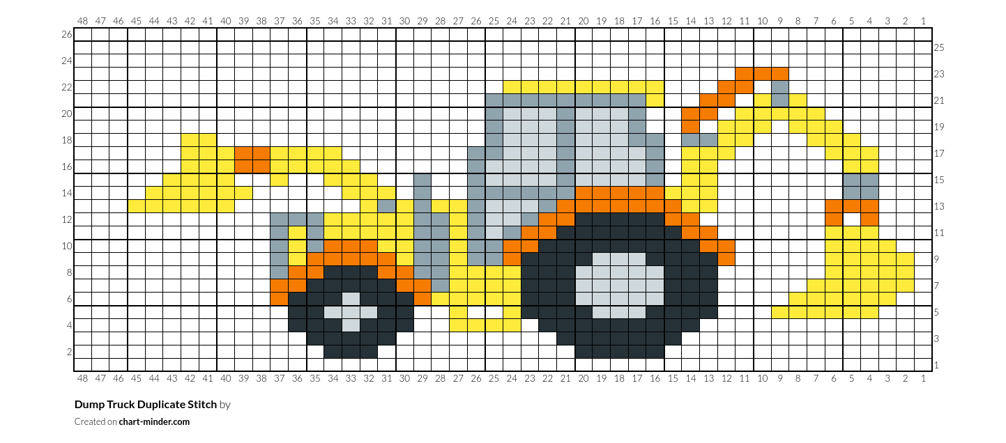 Dump Truck Duplicate Stitch