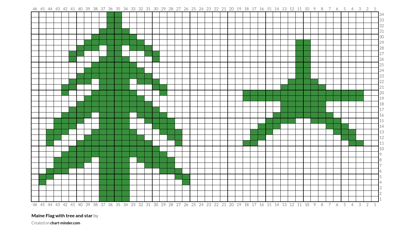 Maine Flag with tree and star