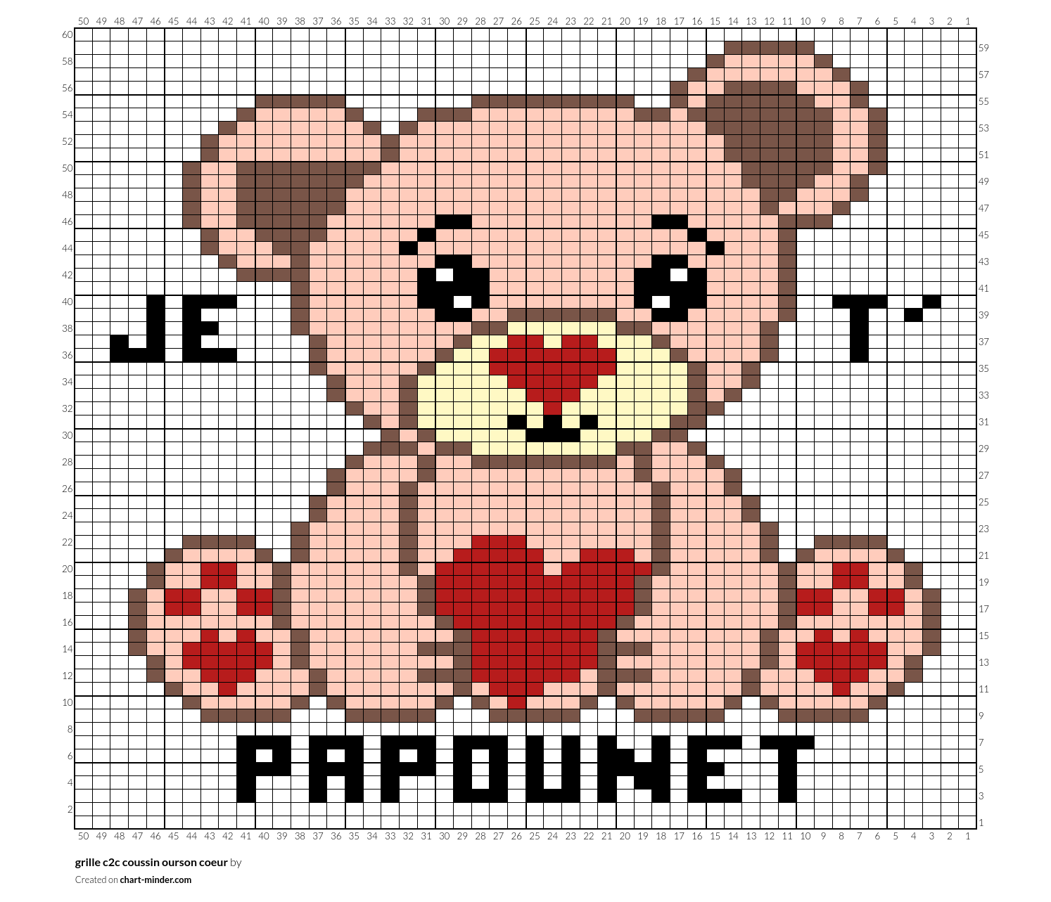 grille c2c coussin ourson coeur