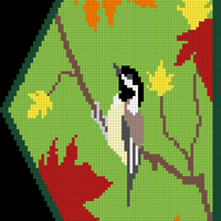 3rd Black Capped Chickadee And Maple Leaves Bandana Chart