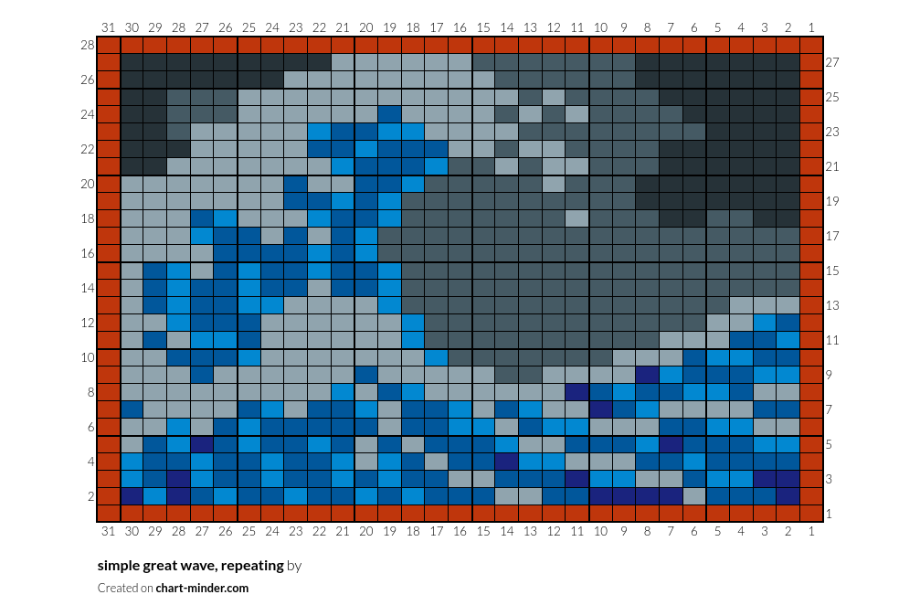simple great wave, repeating