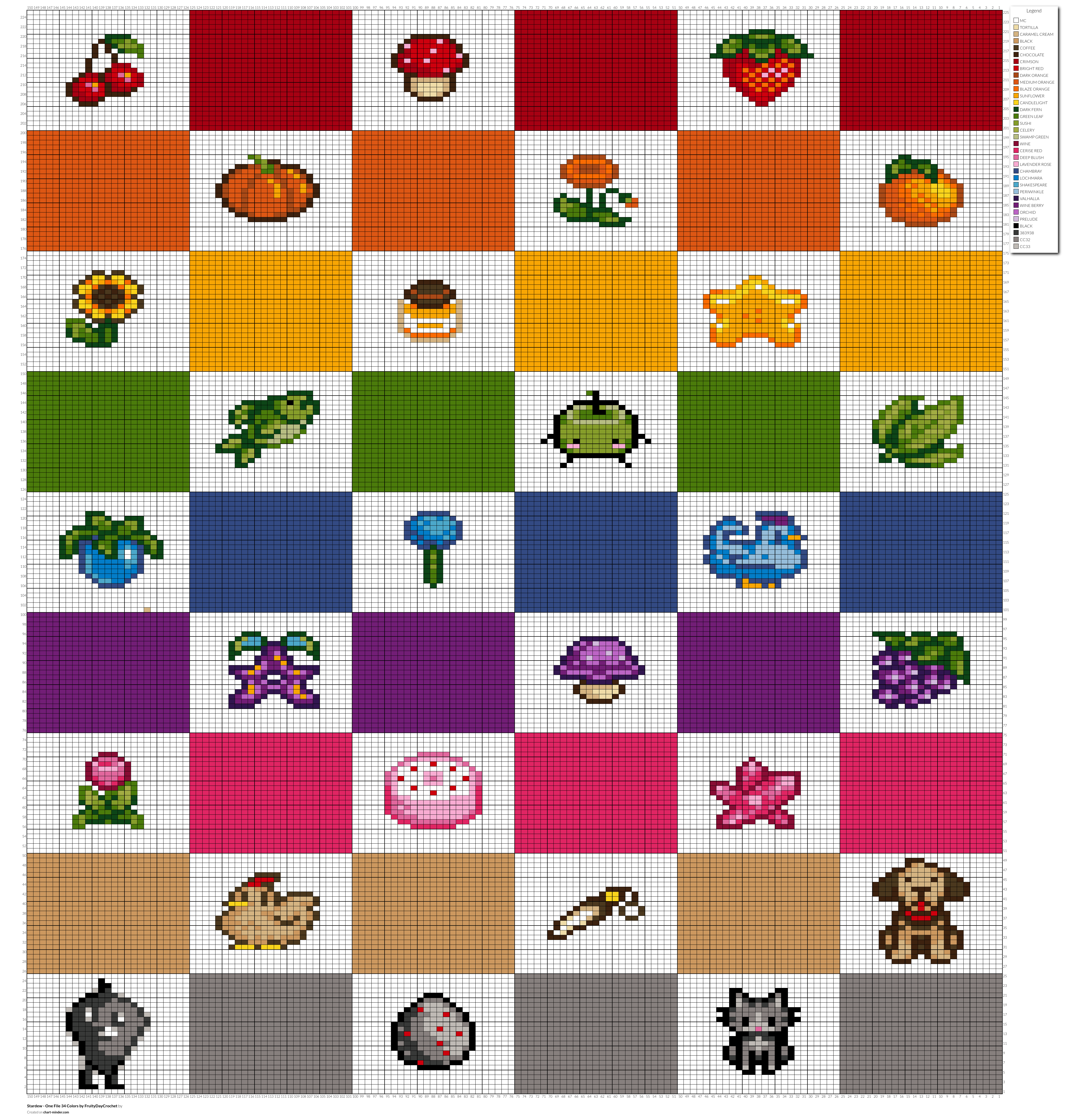 Stardew - One File 34 Colors by FruityDayCrochet