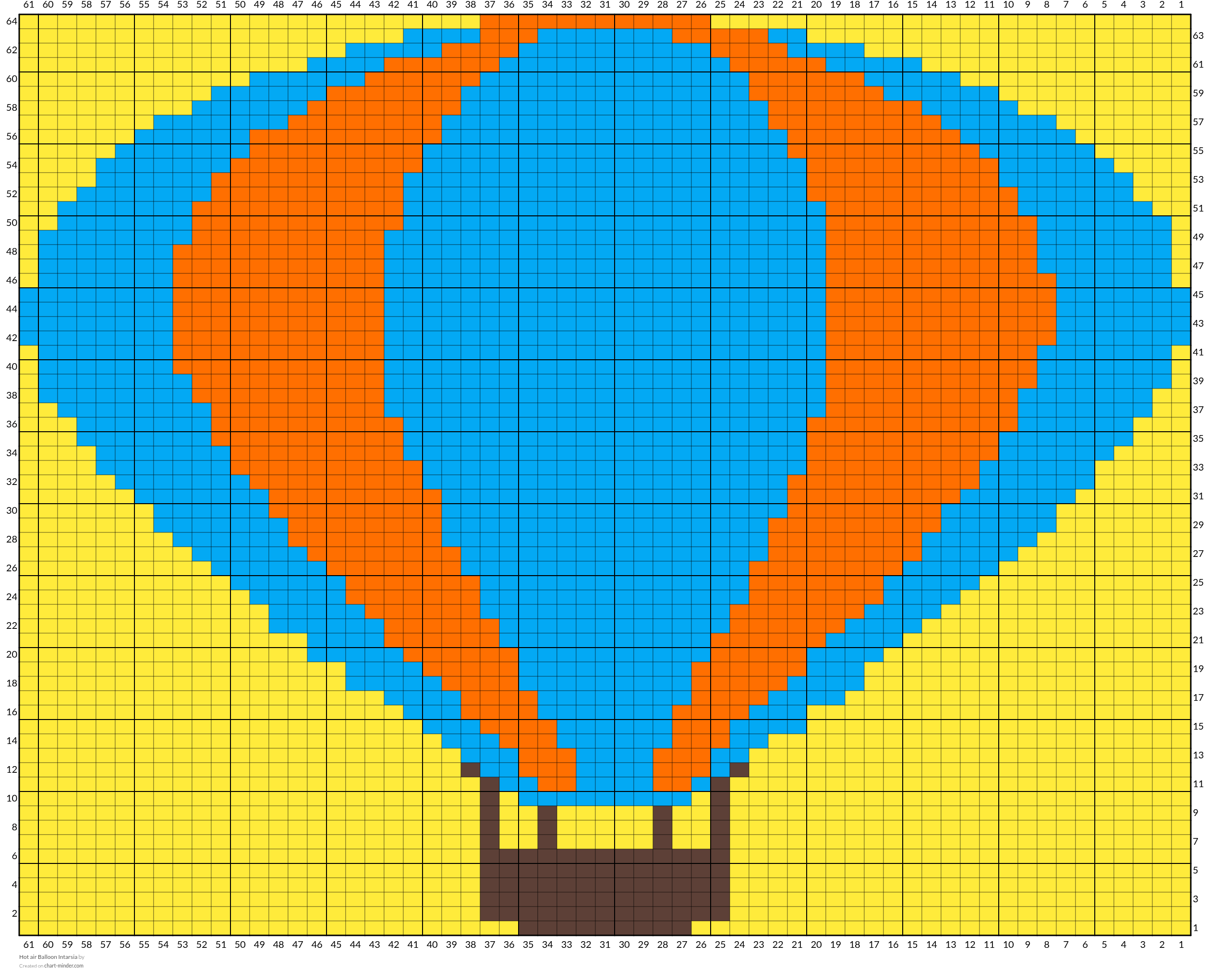 Hot air Balloon Intarsia