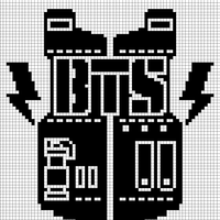 black filled in white background