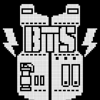 white filled filled in black background