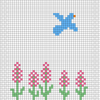 Copy of Duplicate Stitch Chart Flowers and Bird