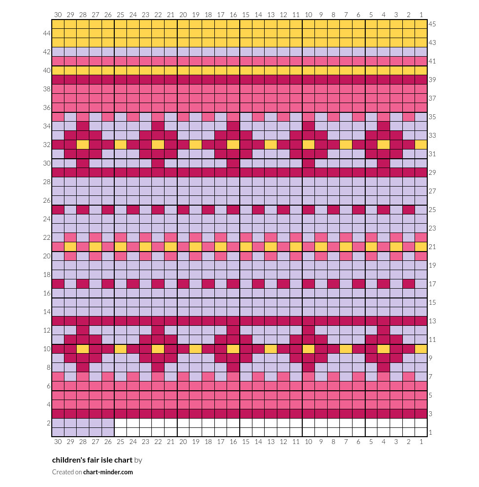 children's fair isle chart