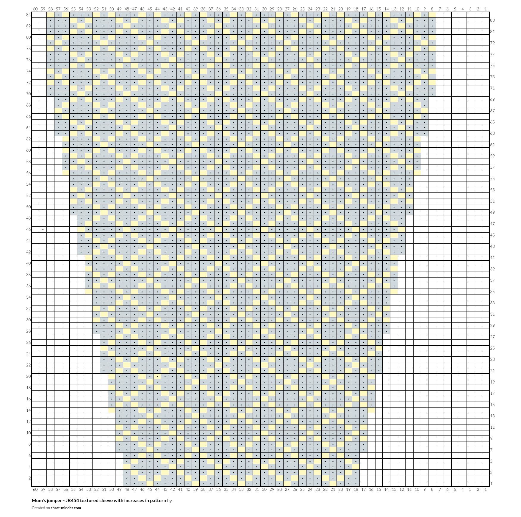 Mum's jumper - JB454 textured sleeve with increases in pattern