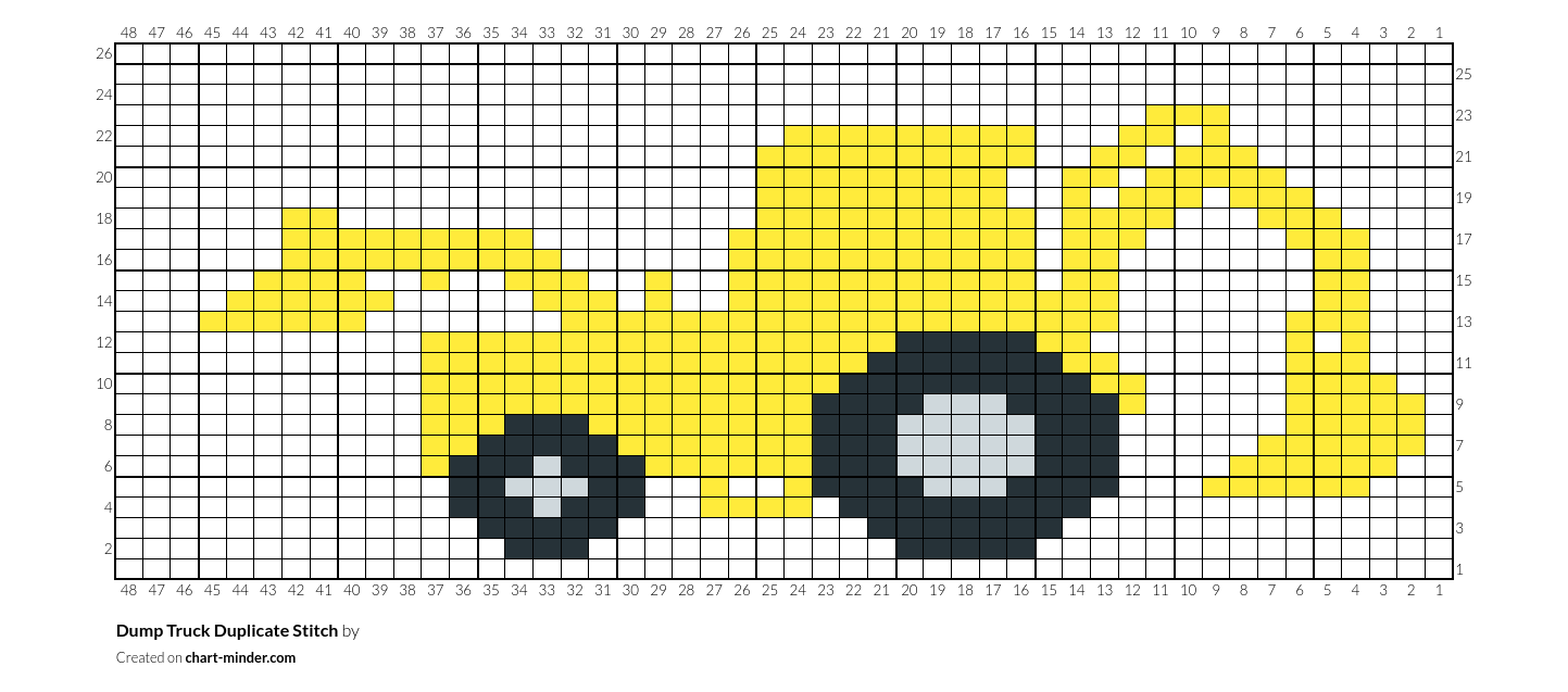 Dump Truck Duplicate Stitch