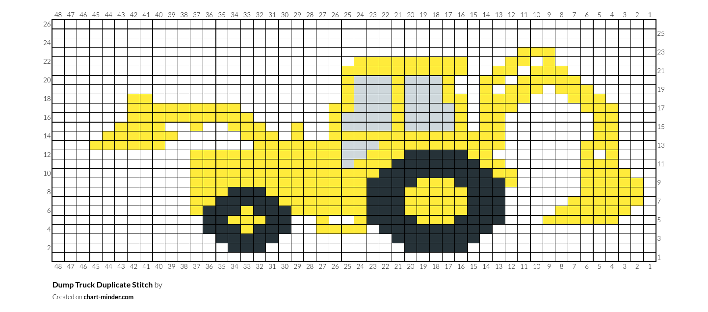 Dump Truck Duplicate Stitch