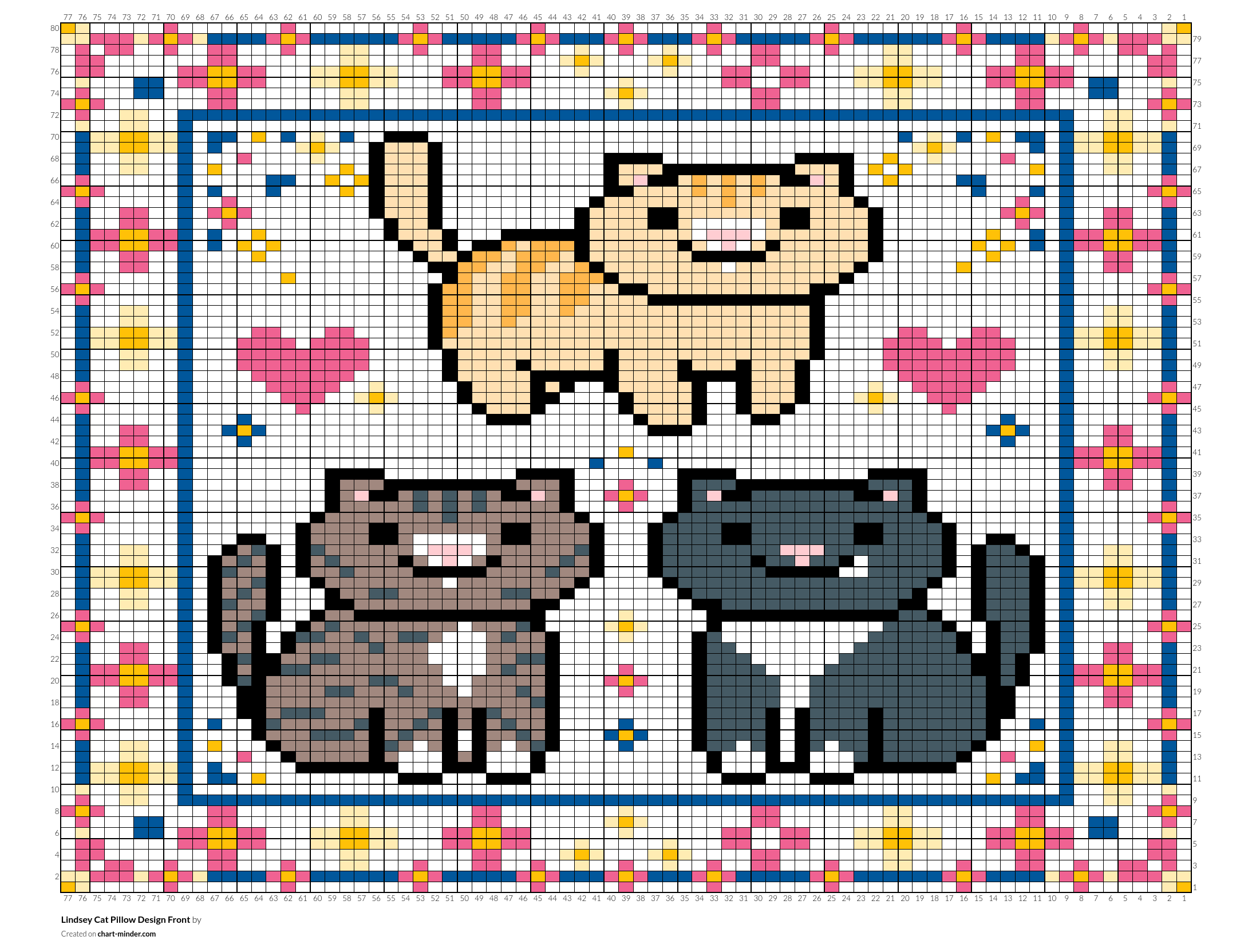 Lindsey Cat Pillow Design Front