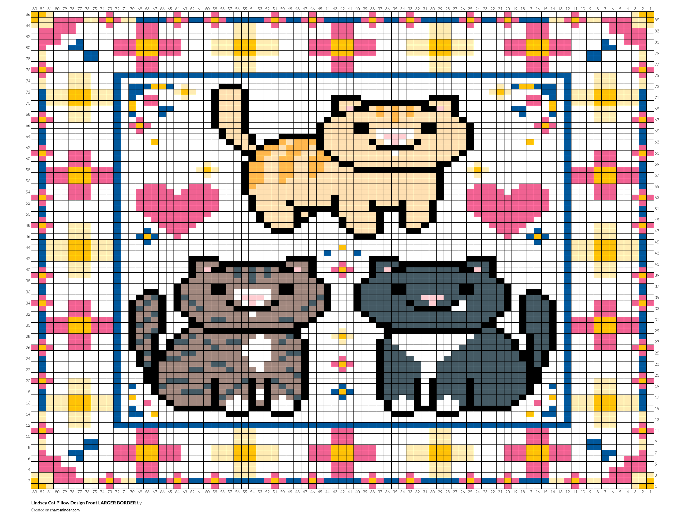 Lindsey Cat Pillow Design Front LARGER BORDER