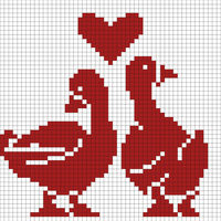 Symmetrical geese in love