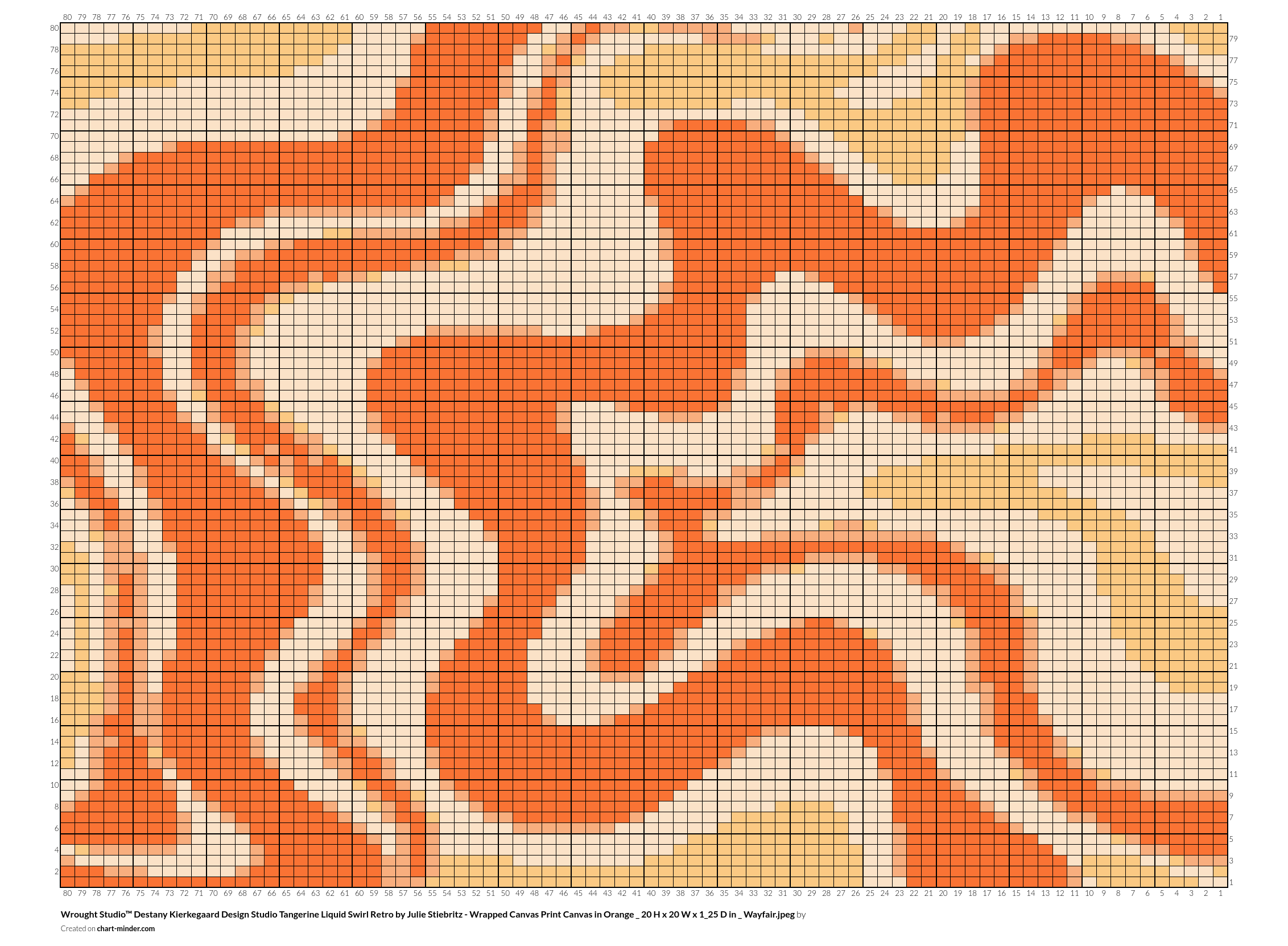 Wrought Studio™ Destany Kierkegaard Design Studio Tangerine Liquid Swirl Retro by Julie Stiebritz - Wrapped Canvas Print Canvas in Orange _ 20 H x 20 W x 1_25 D in _ Wayfair.jpeg
