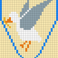 small seagull standing left