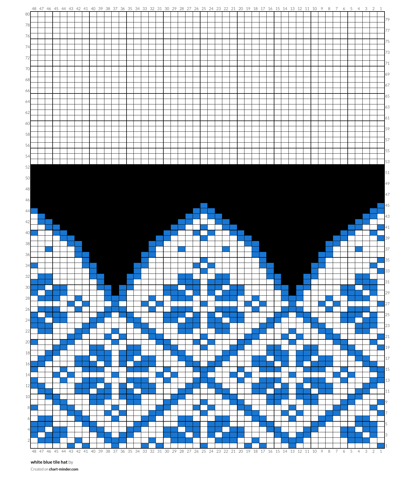 white blue tile hat 