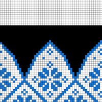 white blue tile hat 