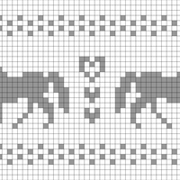 unicorn hearts with border adjusted to fit Skukum Knits Risisng Eagle double knit hat small