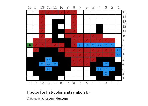 Tractor for hat-color and symbols
