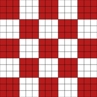 Ajedres rojo y blanco