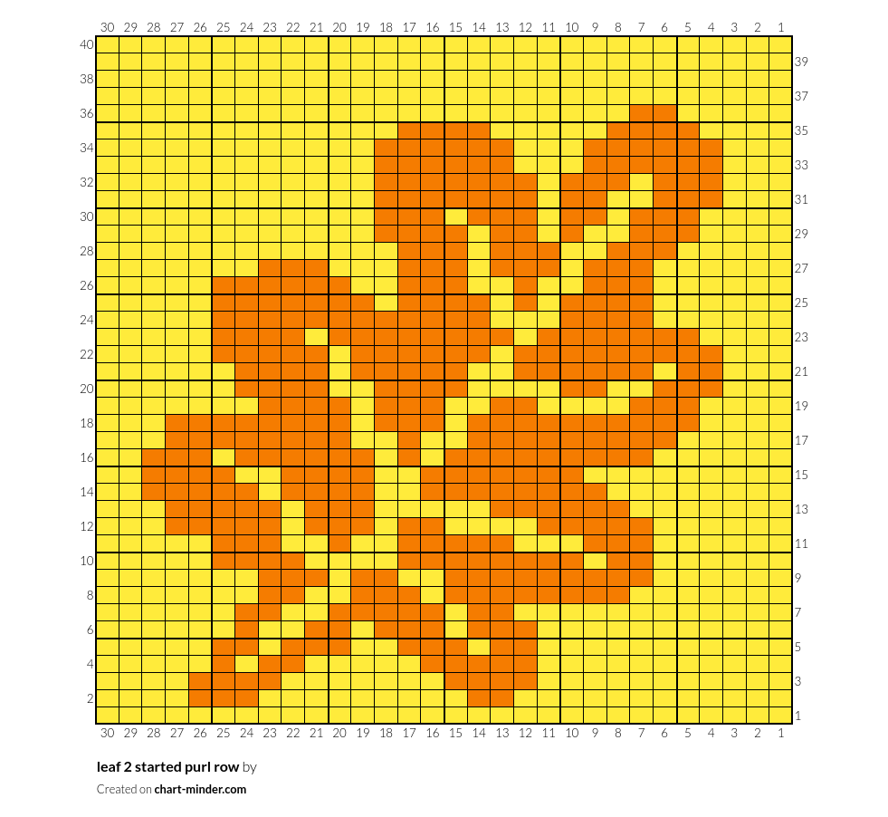 leaf 2 started purl row