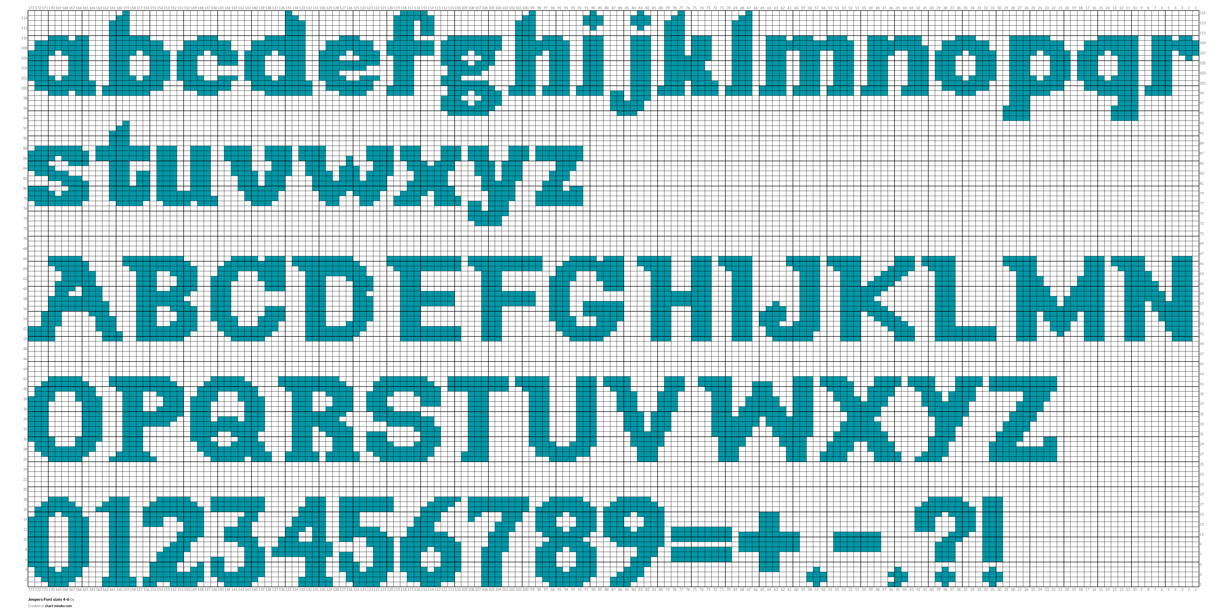 Jeepers Font sizes 4-6