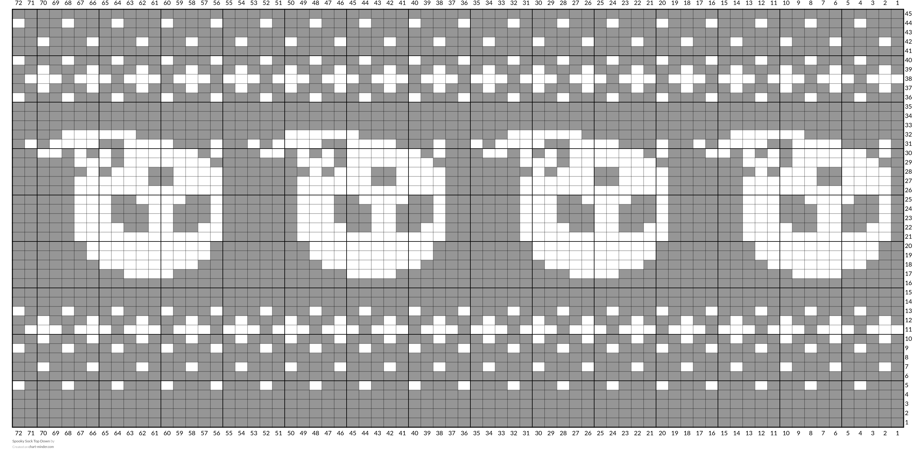 Spooky Sock Top Down
