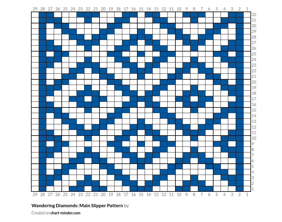 Wandering Diamonds: Main Slipper Pattern