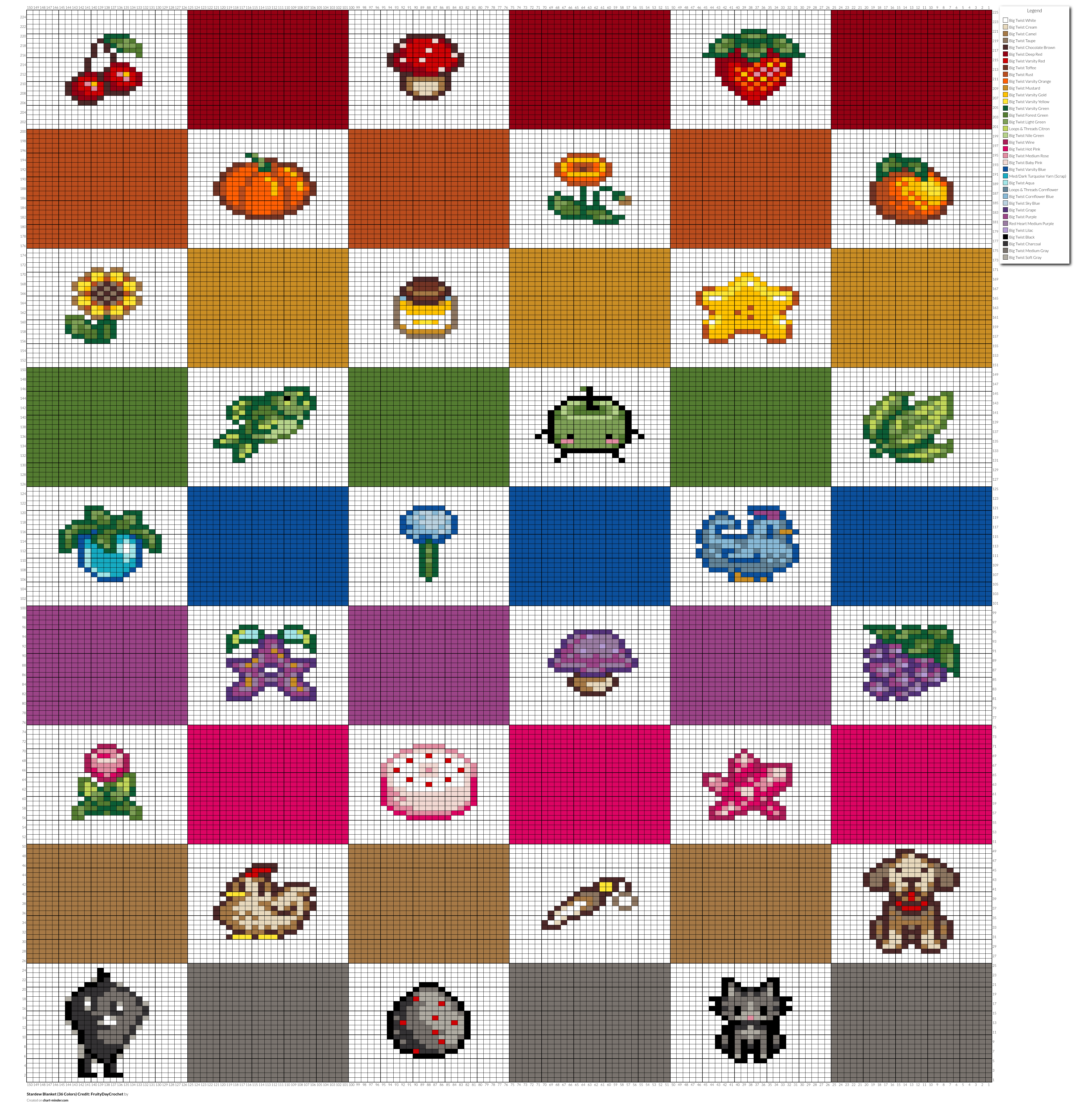 Stardew Blanket (36 Colors) Credit: FruityDayCrochet