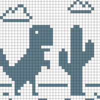 dino walking right with cactus - no internet chrome game