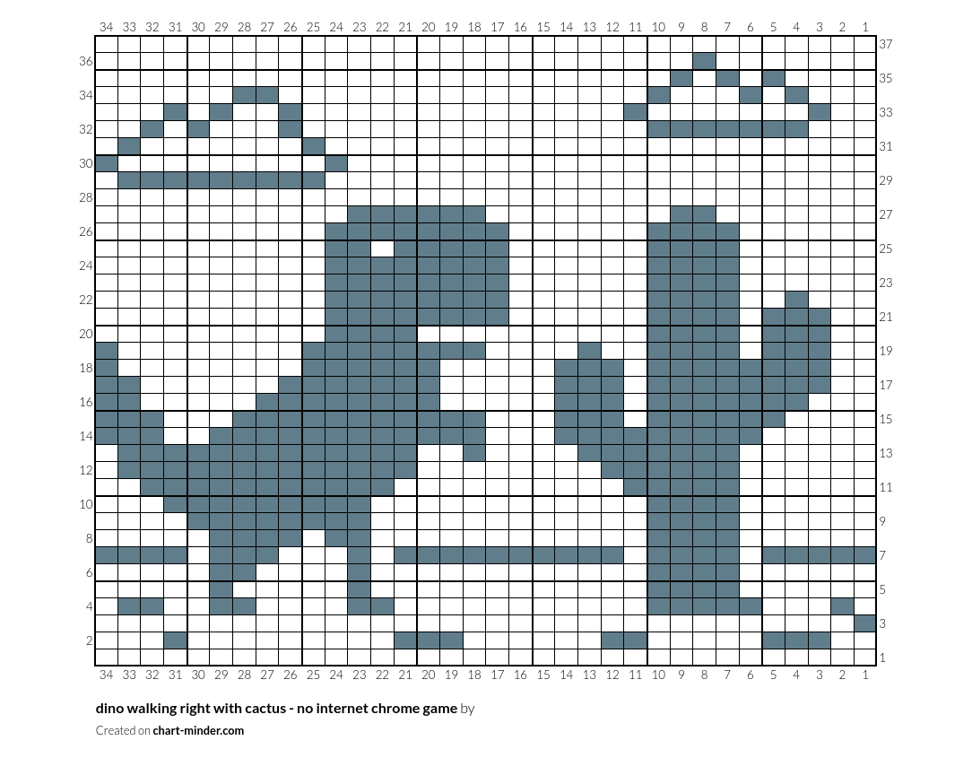 dino walking right with cactus - no internet chrome game