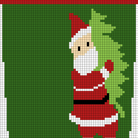 santa holding tree
