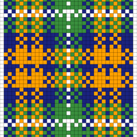 Orange, Green, Blue and White