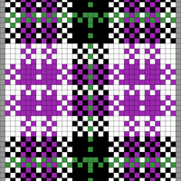 Purple, Black, Green and White