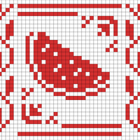 Watermelon w/ tatreez square