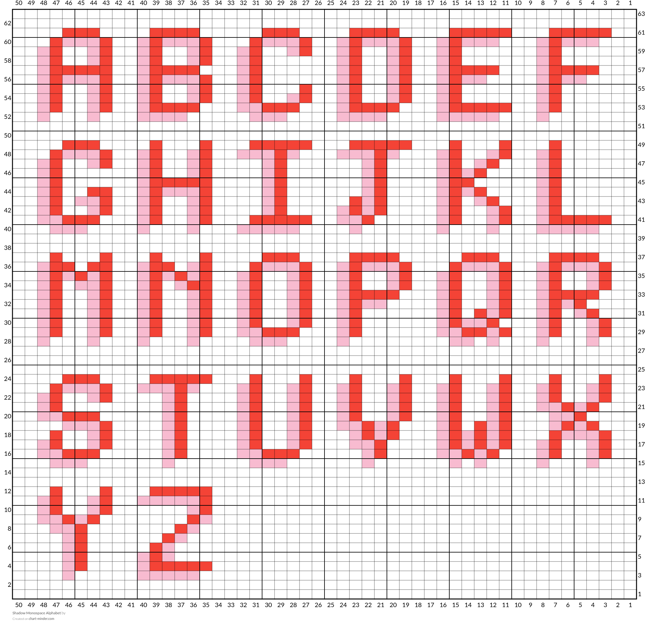Shadow Monospace Alphabet