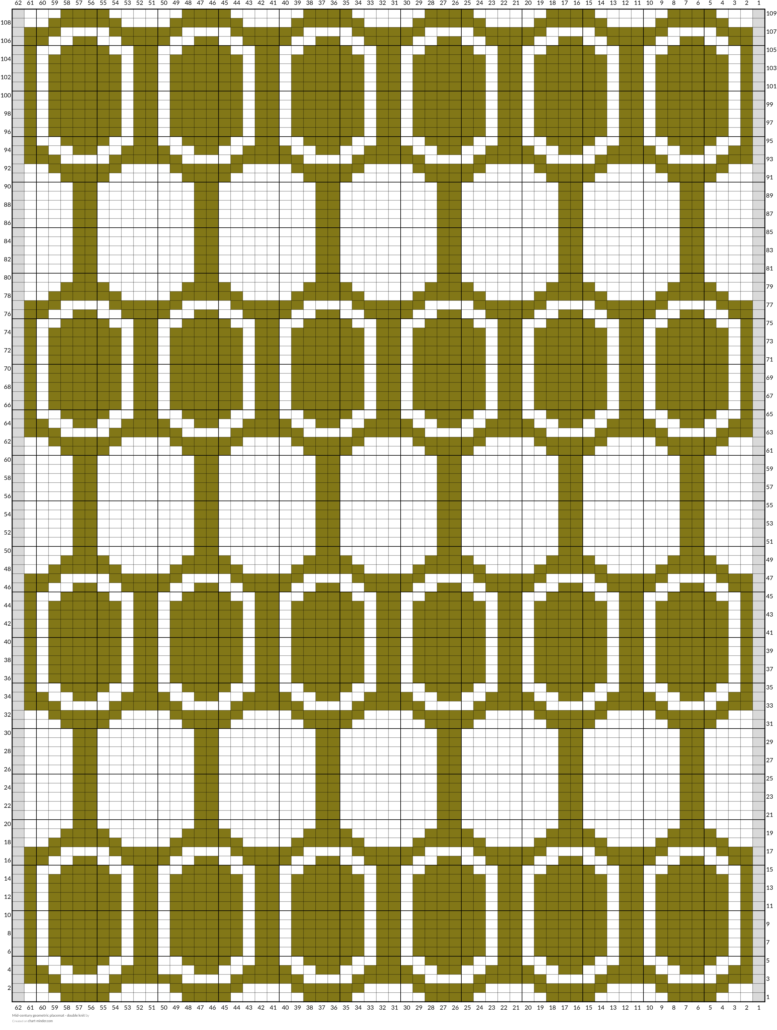 Mid-century geometric placemat - double knit