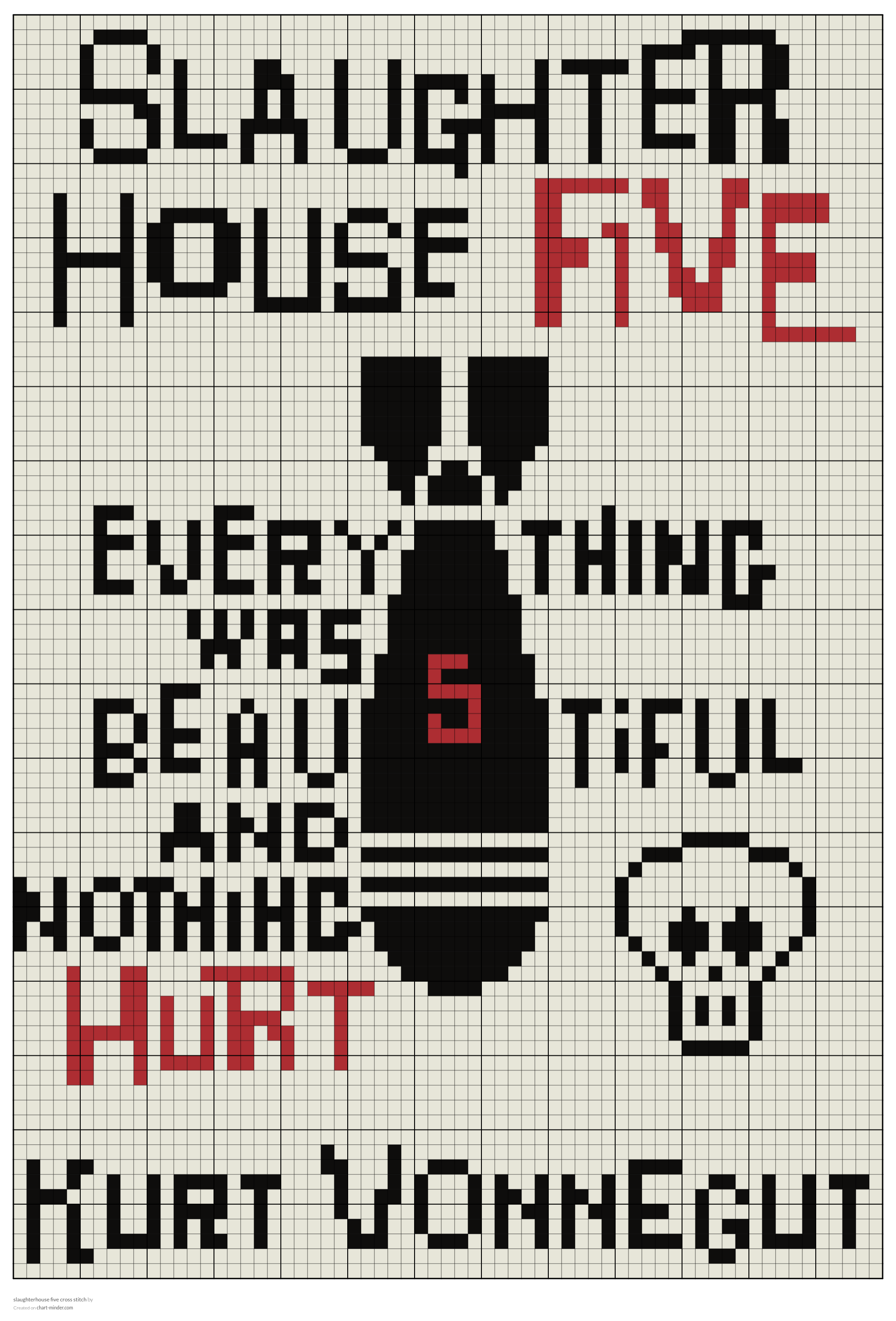 slaughterhouse five cross stitch