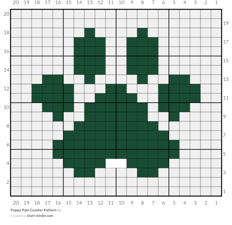 Puppy Paw Coaster Pattern