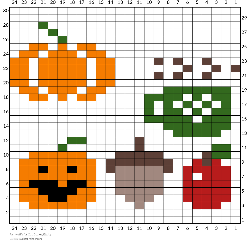 Fall Motifs for Cup Cozies, Etc. 
