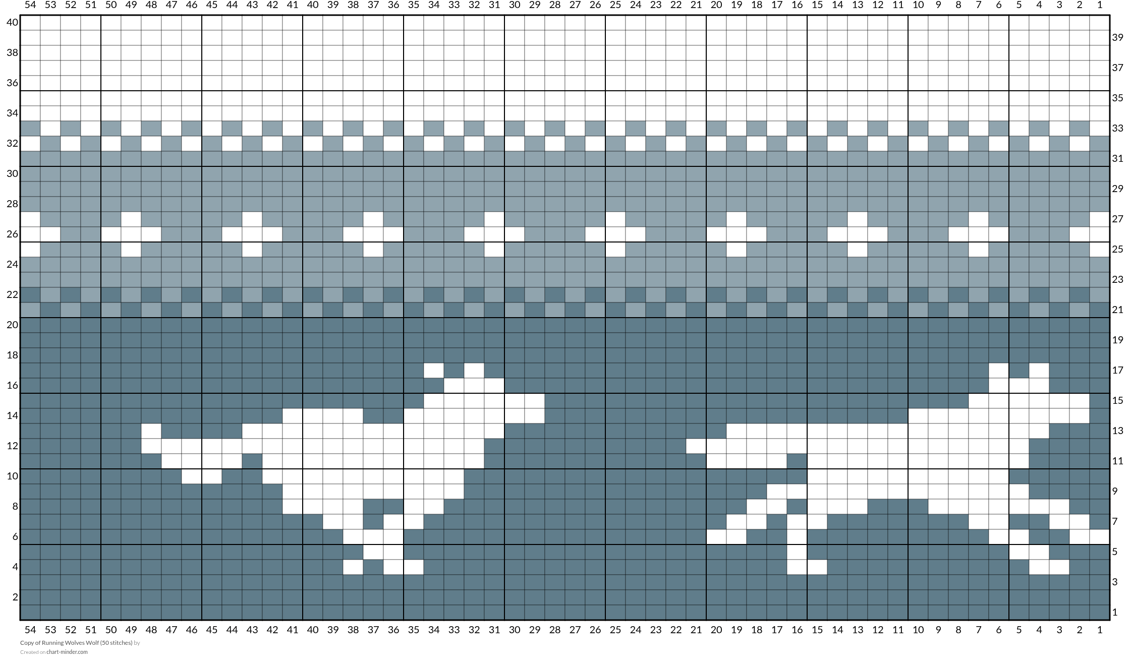 Copy of Running Wolves Wolf (50 stitches)