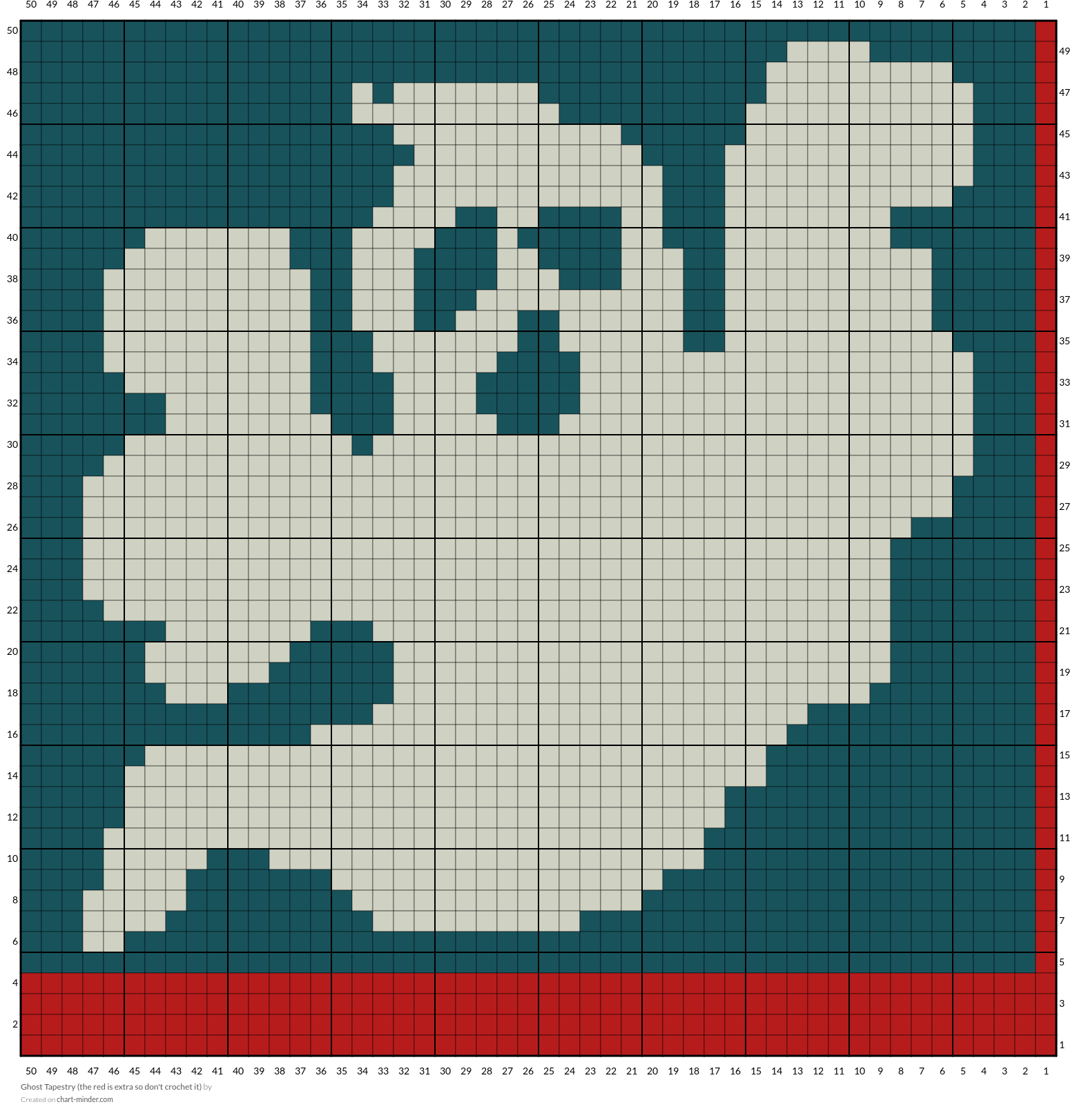 Ghost Tapestry (the red is extra so don't crochet it)