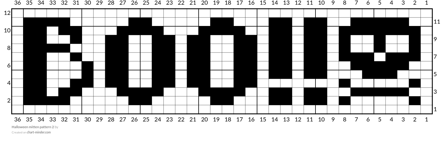 Halloween mitten pattern 2 