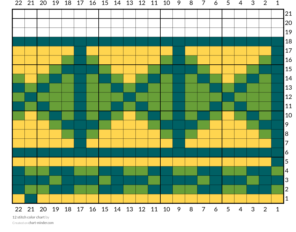 12 stitch color chart