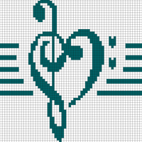 Treble Clef Bass Clef Heart Music
