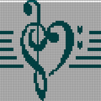 Treble Clef Bass Clef Heart Music